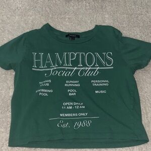 Forever 21 Green Graphic Crop Top